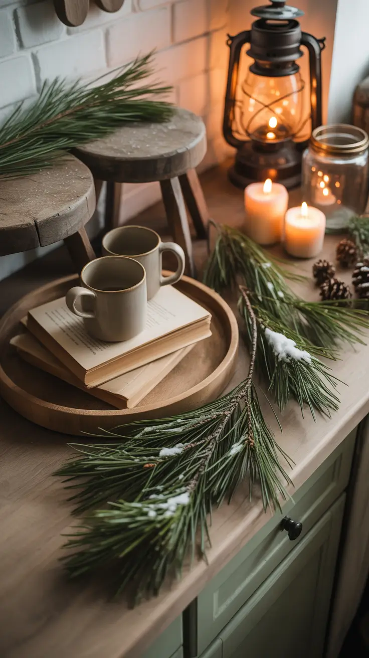 Christmas Kitchen Decor Ideas 2025 Rustic Counter Decor With Natural Elements