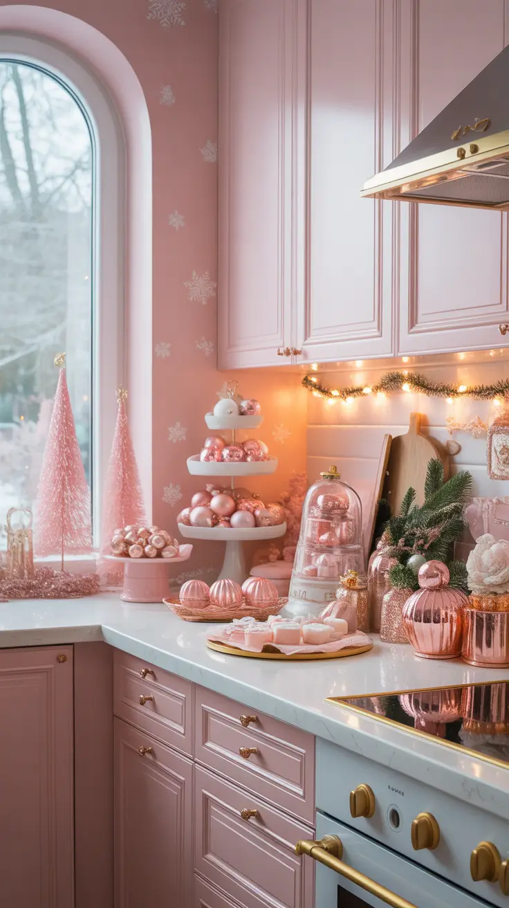 Christmas Kitchen Decor Ideas 2025 Pretty In Pink Christmas Kitchen