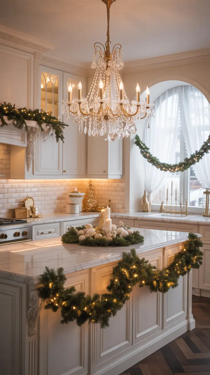 Christmas Kitchen Decor Ideas 2025 White And Gold Elegance For Kitchens