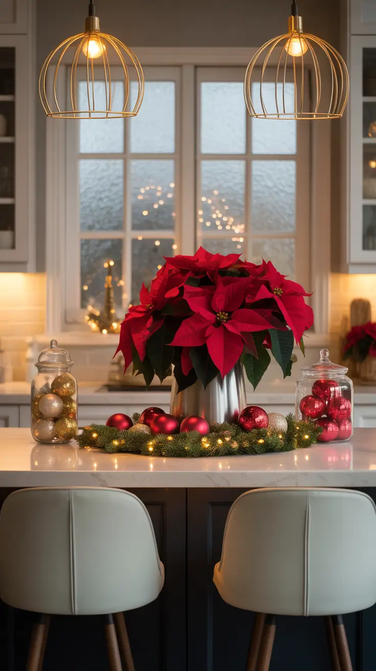 Christmas Kitchen Decor Ideas 2025 Festive Counter Decor With Red Touches