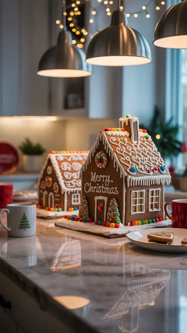Christmas Kitchen Decor Ideas 2025 Gingerbread Houses On The Countertop