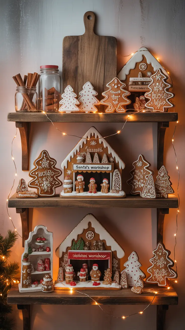 Christmas Kitchen Decor Ideas 2025 Playful Gingerbread Accents For Shelves