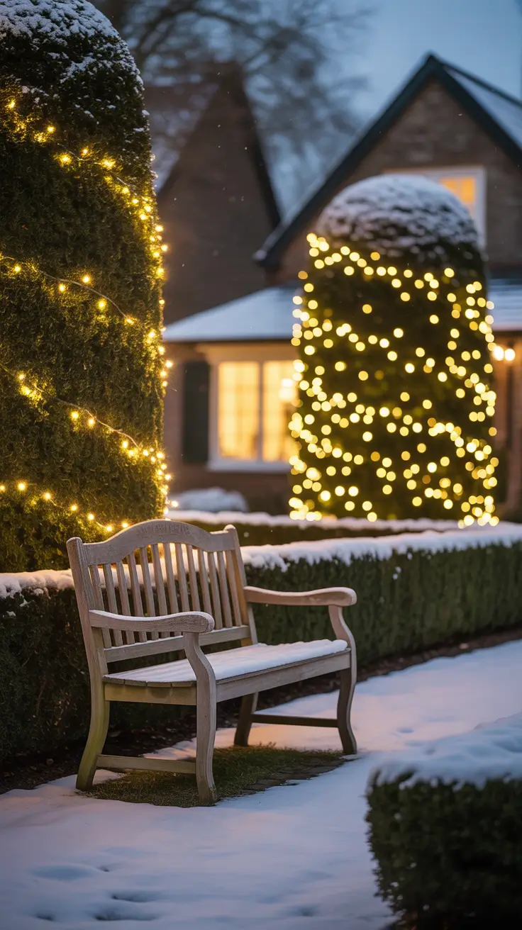 Hedge Christmas Lights Magic