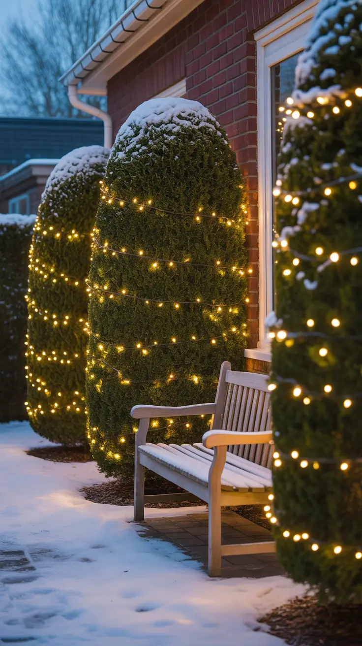 Hedge Christmas Lights Magic