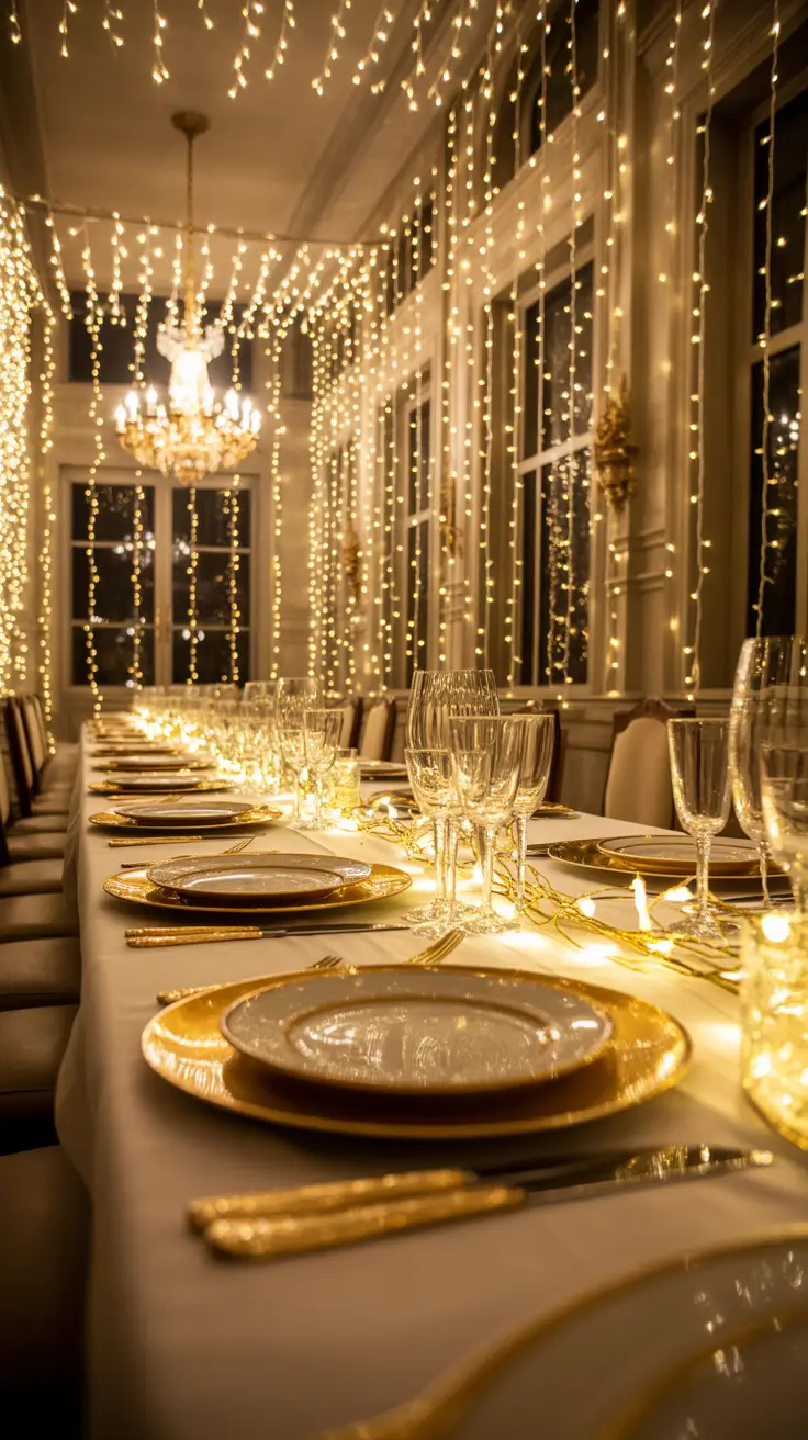 Christmas Lights Ideas 2025 Dining Hall with Lights