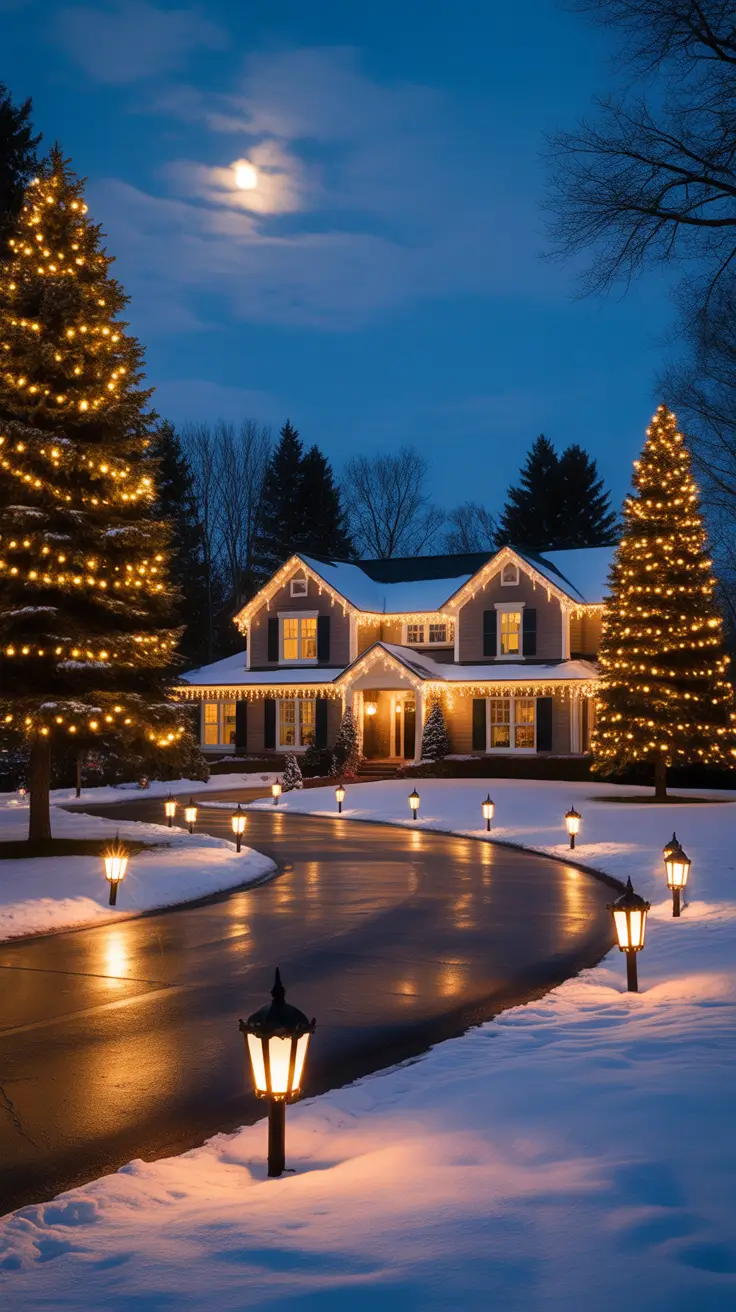 Classic Outdoor Christmas Lights Display