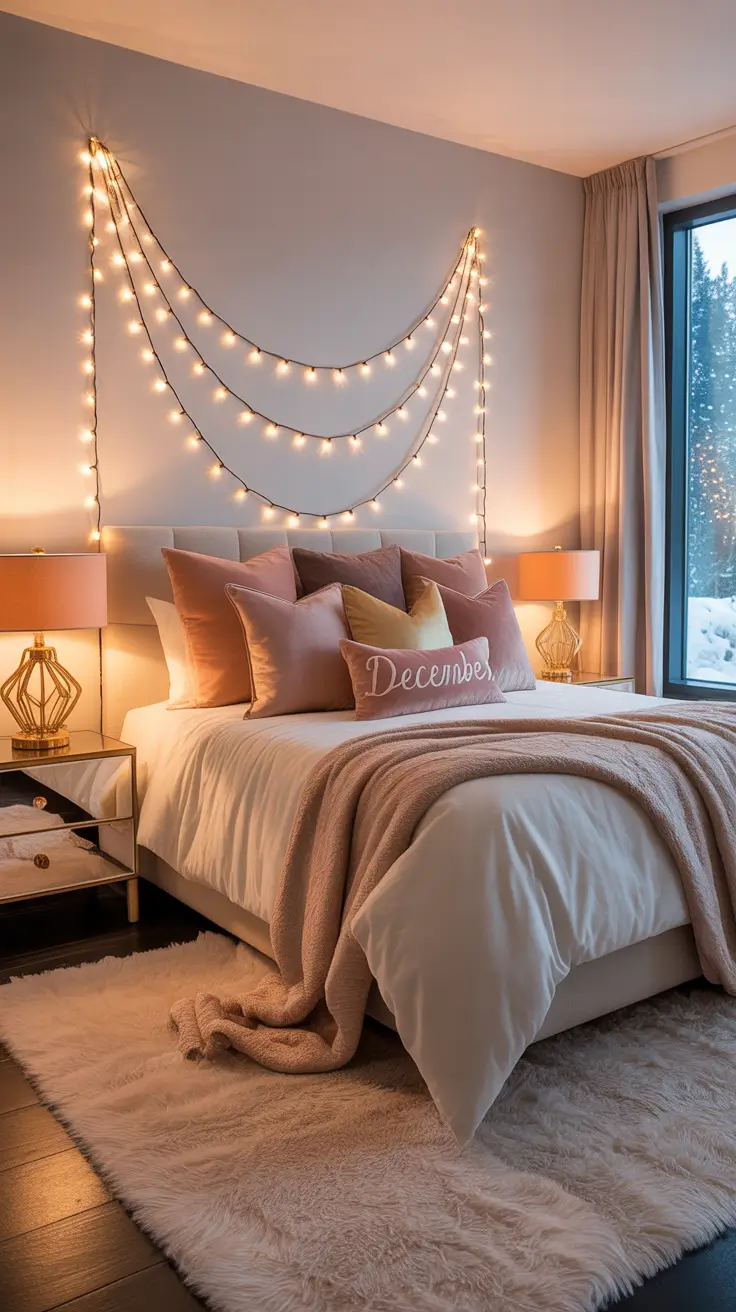 Christmas lights in the bedroom 2025 Modern decor trends