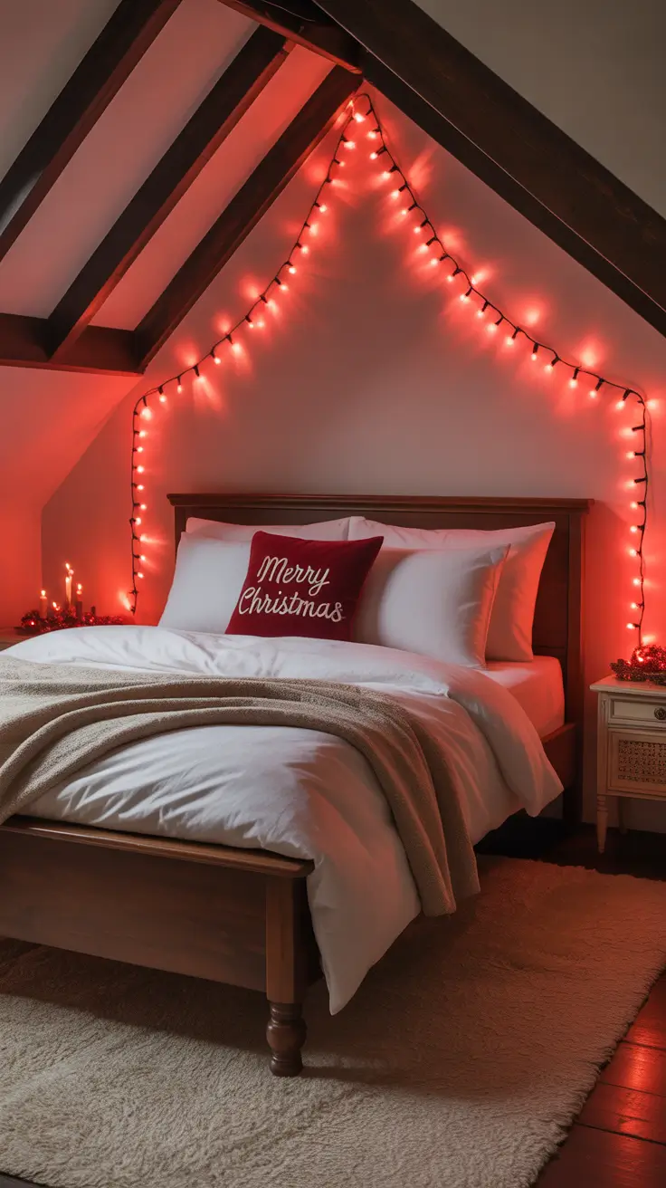 Christmas lights in the bedroom 2025 Red glow