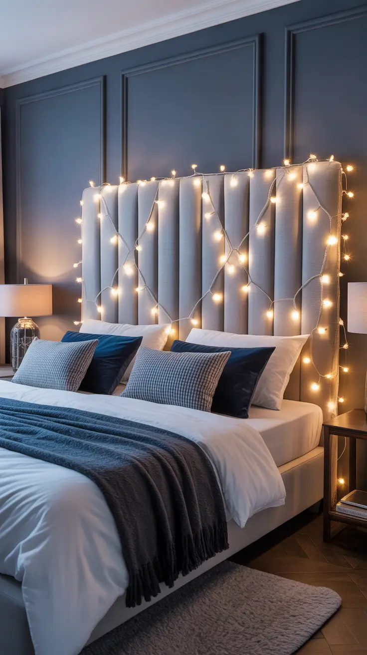 Christmas lights in the bedroom 2025 Canopy bed ideas