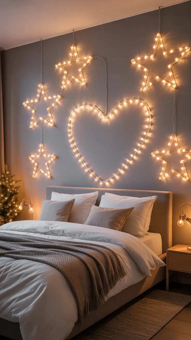 Christmas lights in the bedroom 2025 Luxury drape lights