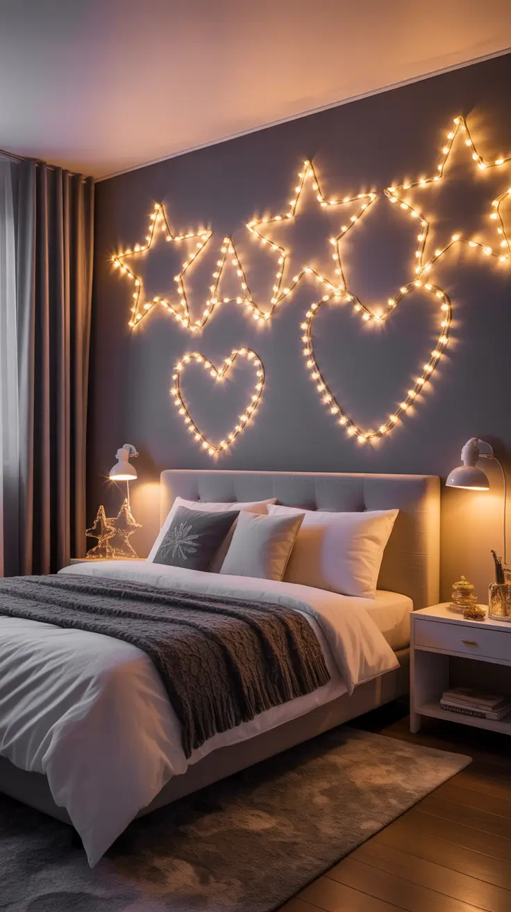 Christmas lights in the bedroom 2025 Luxury drape lights