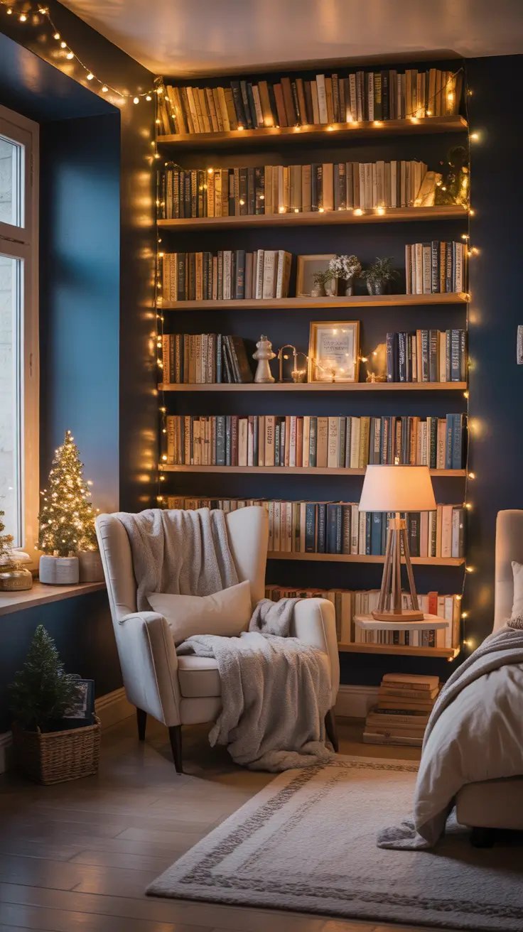 Christmas lights in the bedroom 2025 Cozy Reading Nooks With Christmas Light Decor