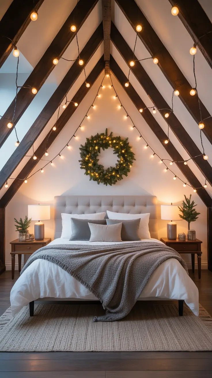 Christmas lights in the bedroom 2025 Ceiling Ideas Using Hanging Christmas Lights