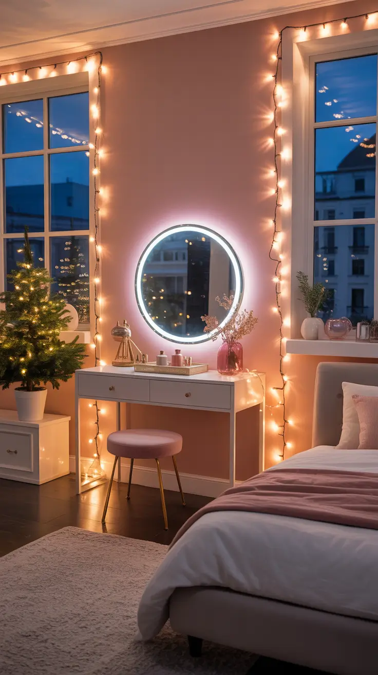 Christmas lights in the bedroom 2025 Christmas Lights Framing Mirrors And Windows