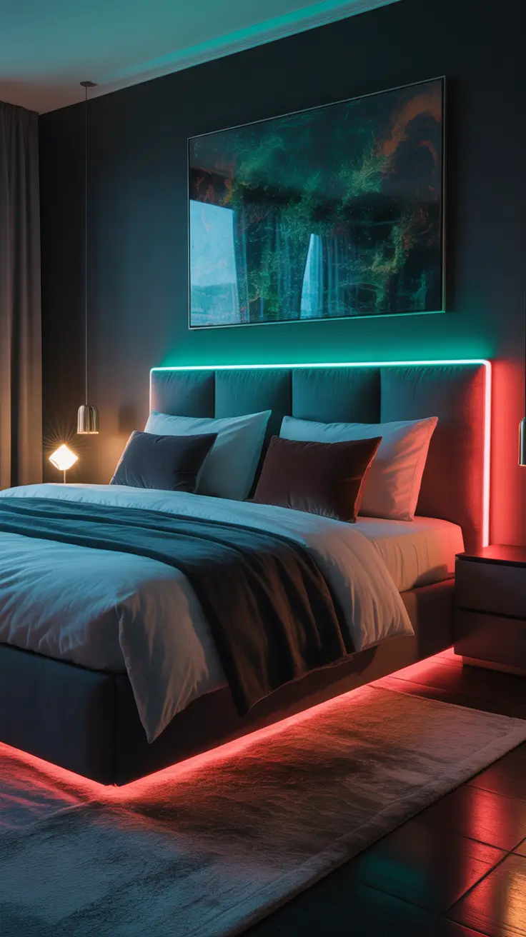 Christmas lights in the bedroom 2025 Holiday Bedroom Mood Lighting With LEDs