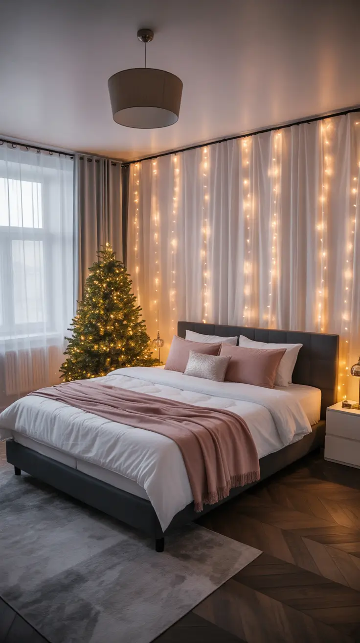 Christmas lights in the bedroom 2025 Aesthetic inspiration