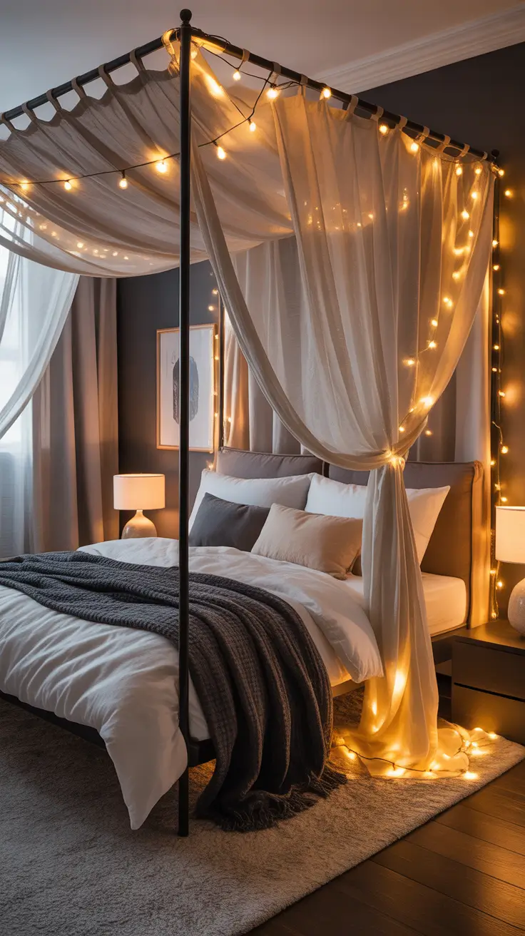 Christmas lights in the bedroom 2025 To hang or to drape