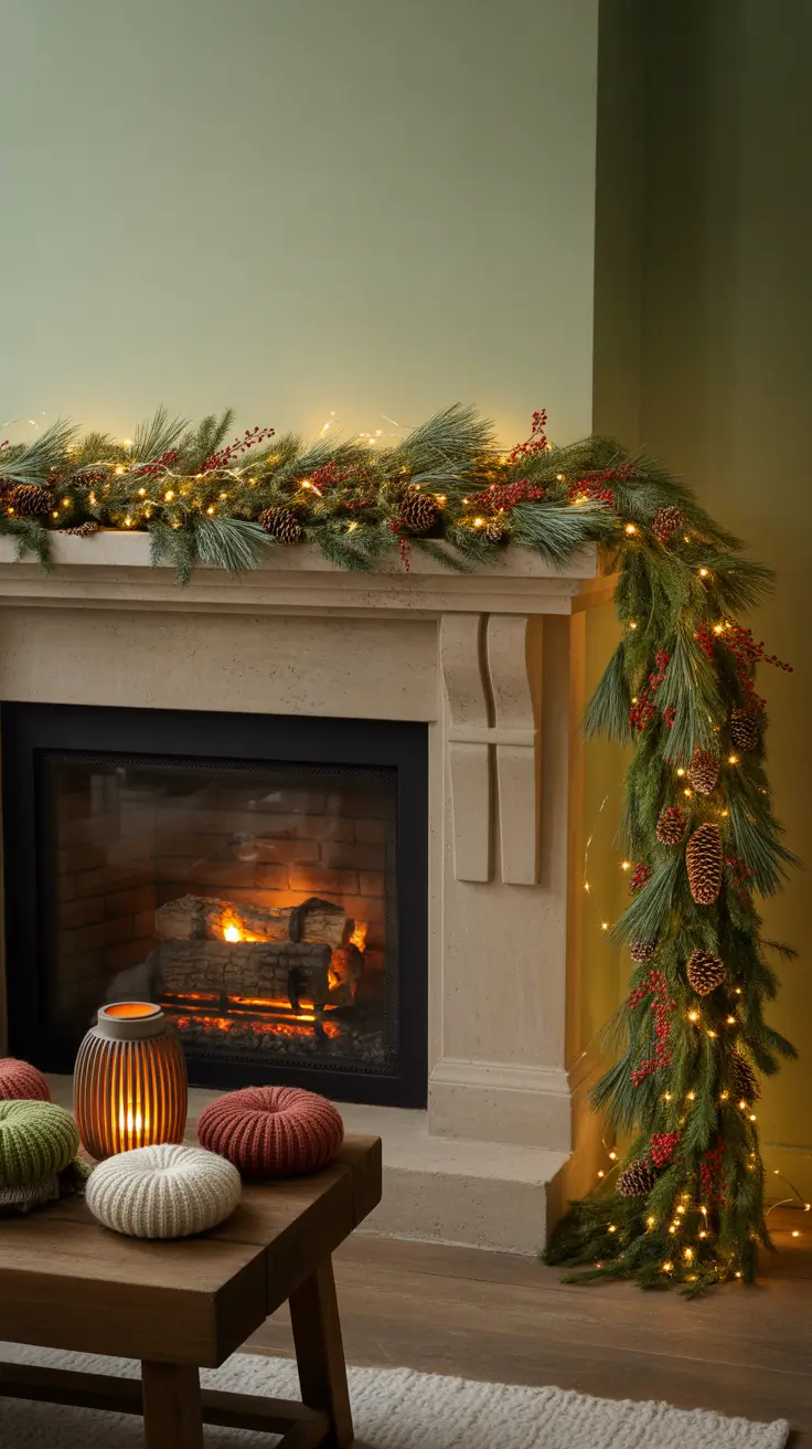 Christmas Mantle Decor Ideas 2025 Garland Fireplace Centerpieces