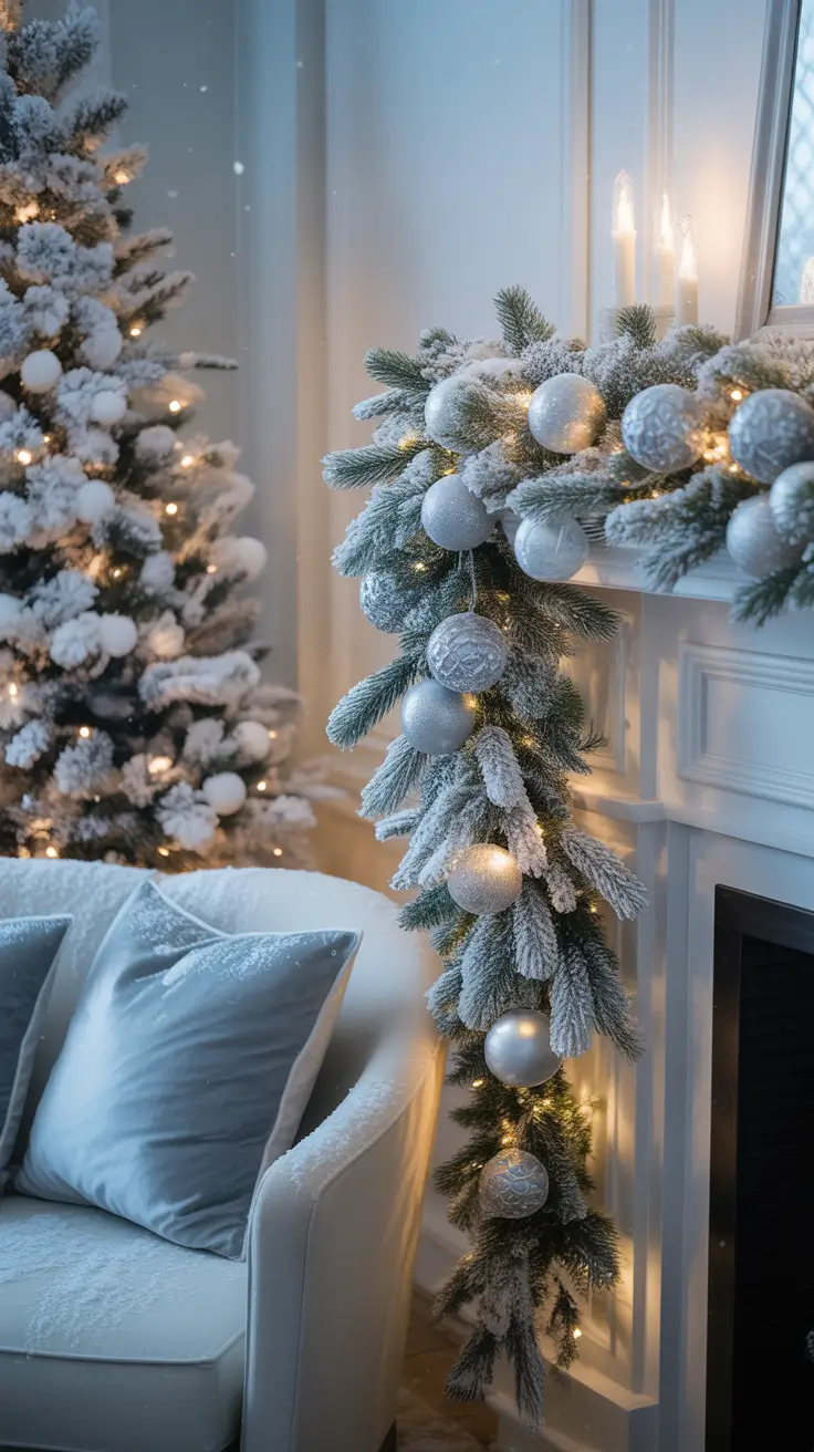 Christmas Mantle Decor Ideas 2025 Winter Wonderland Mantle Inspiration