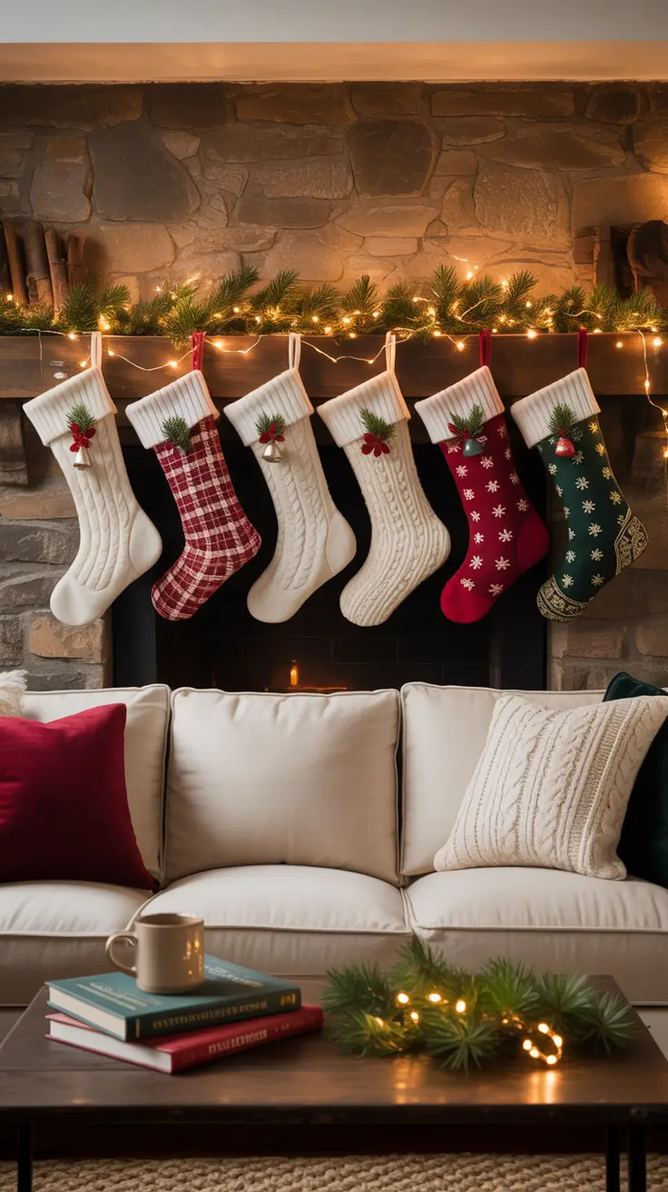 Christmas Mantle Decor Ideas 2025 Stocking Hanging Ideas For The Mantle