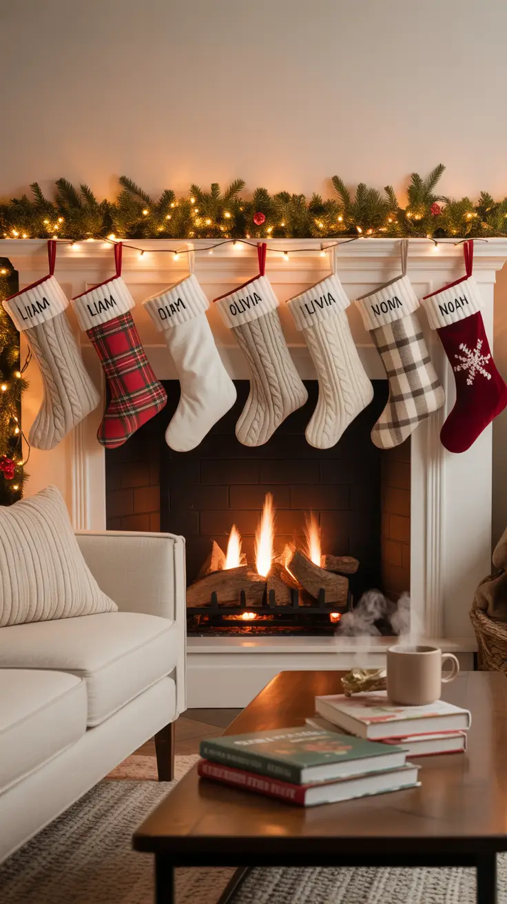 Christmas Mantle Decor Ideas 2025 Stocking Hanging Ideas For The Mantle