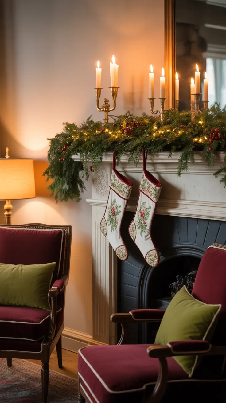 Christmas mantle decor ideas 2025 Vintage Mantle Styling For Nostalgia