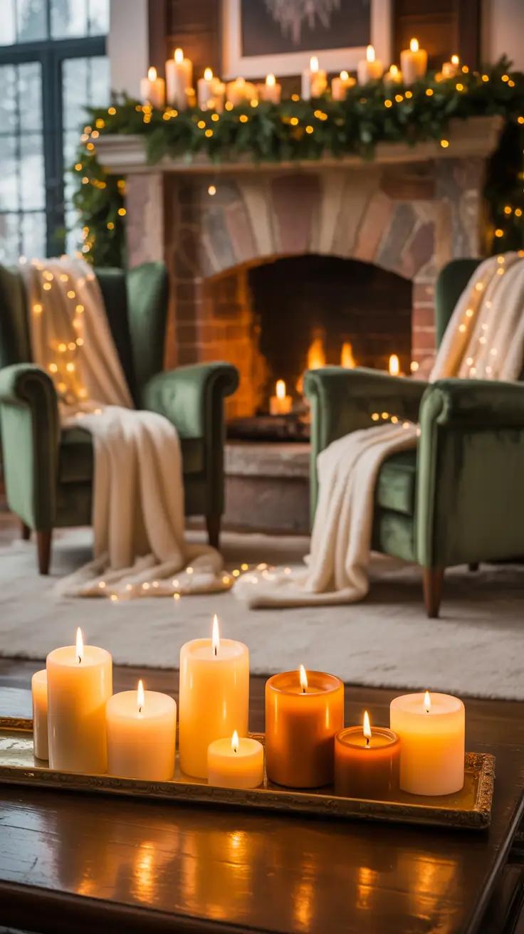Christmas mantle decor ideas 2025 Mixing Candles And Mantle Decor