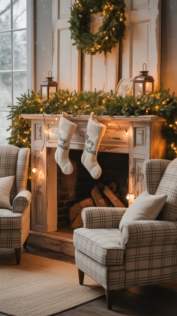 Christmas Mantle Decor Ideas 2025 Farmhouse Christmas Mantle Magic