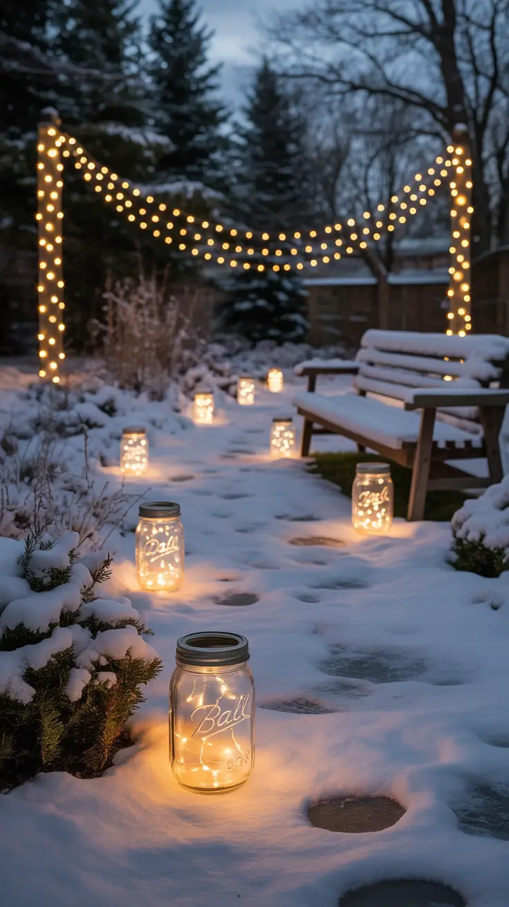 Christmas Pathway Lights 2025 Mason Jar Lights With Fairy Sparkle