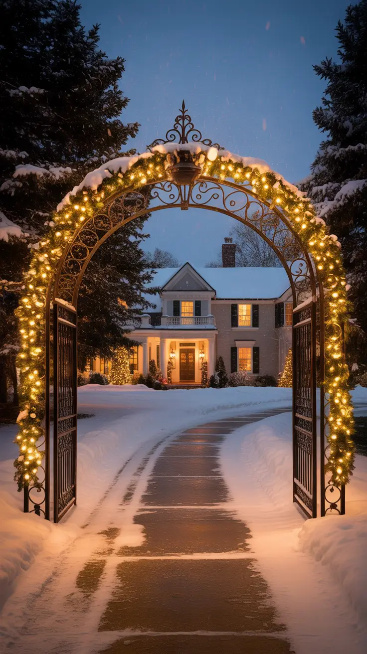 Christmas Pathway Lights 2025 Exterior Spotlights Highlighting Holiday Decor