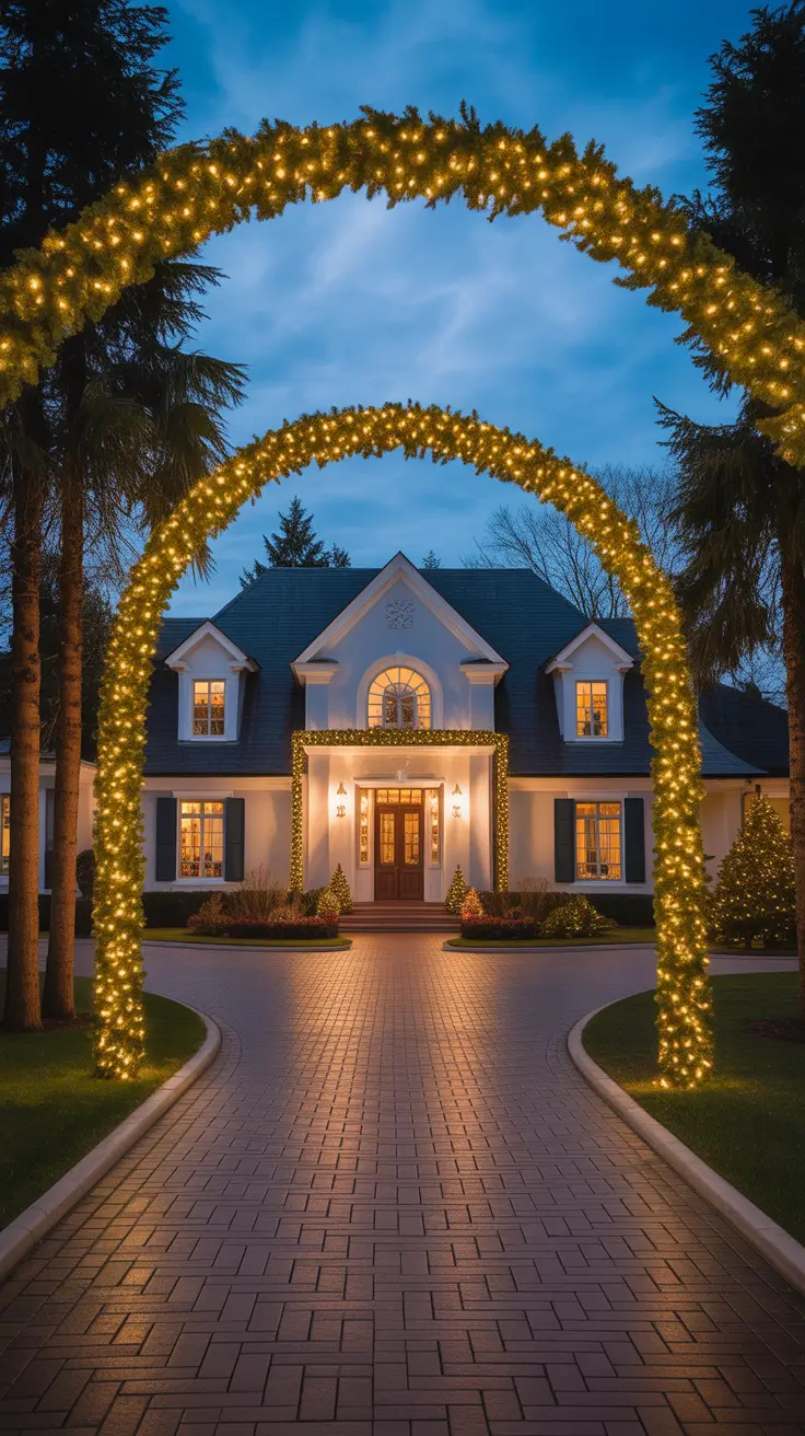 Christmas Pathway Lights 2025 Exterior Spotlights Highlighting Holiday Decor