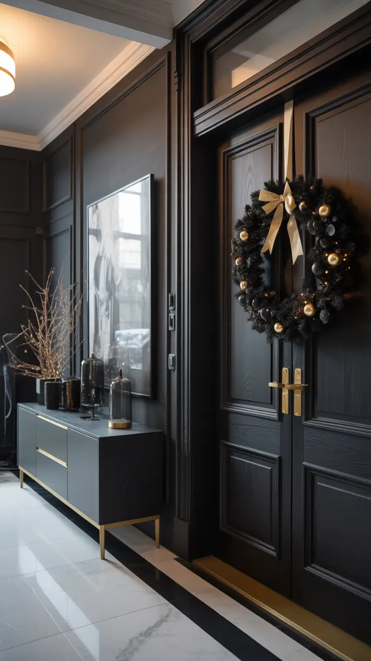 Christmas Wreaths Ideas 2025 Black and Gold Wreaths For Luxe Drama