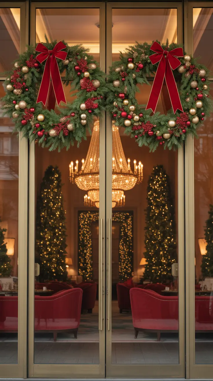 Christmas Wreaths Ideas 2025 Hotel-Style Wreaths For Grand Entrances
