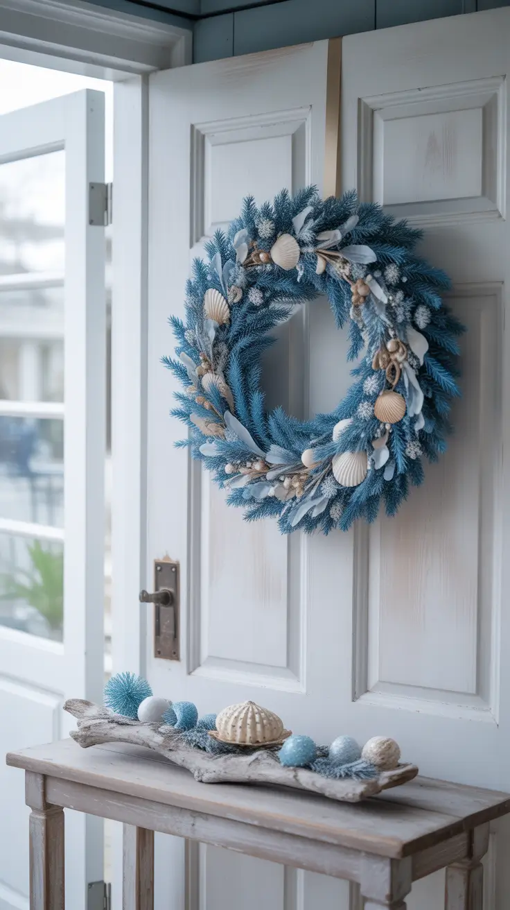 Christmas Wreaths Ideas 2025 Blue Christmas Wreaths For A Cool, Elegant Touch