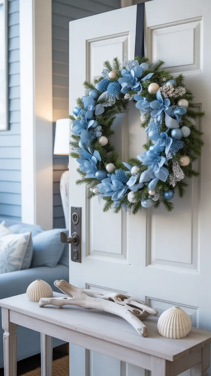 Christmas Wreaths Ideas 2025 Blue Christmas Wreaths For A Cool, Elegant Touch