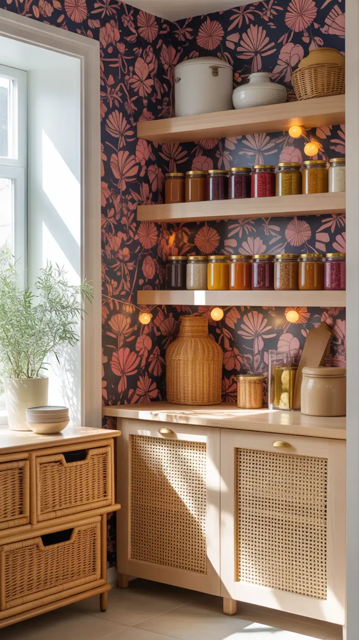 Pantry Makeover Ideas 2026 Bold Wallpaper Pantry Trends