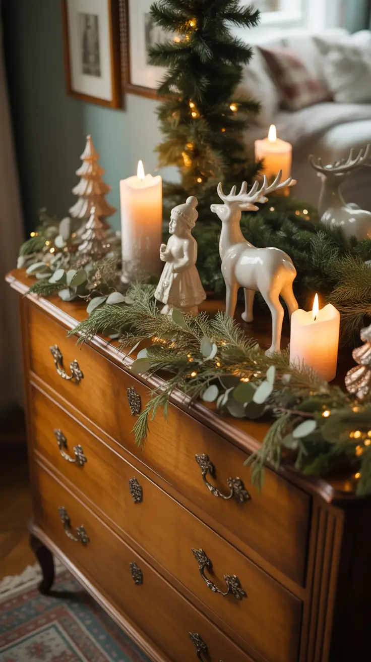 Vintage Christmas Decor Ideas 2025 Antique Dressers With Christmas Charm