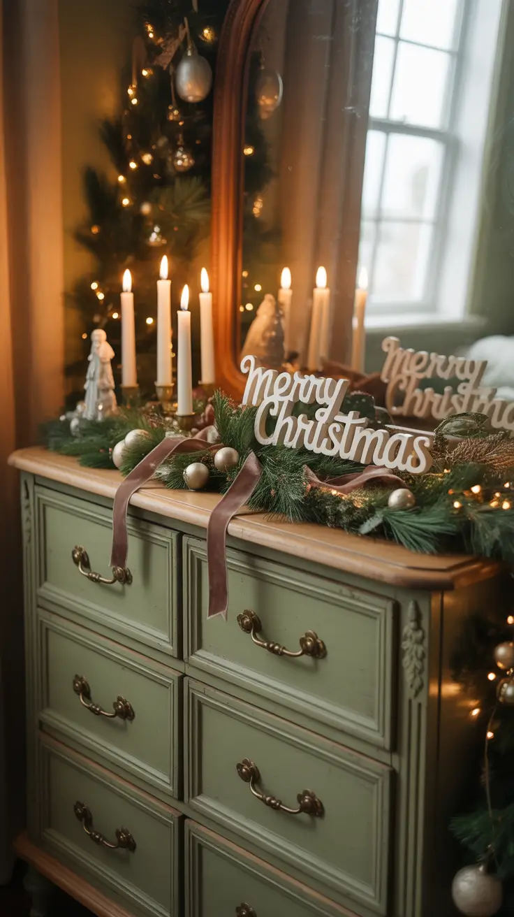Vintage Christmas Decor Ideas 2025 Antique Dressers With Christmas Charm