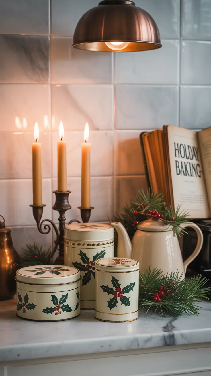 Vintage Christmas Decor Ideas 2025 Kitchen Counter Christmas Accents In Retro Flair