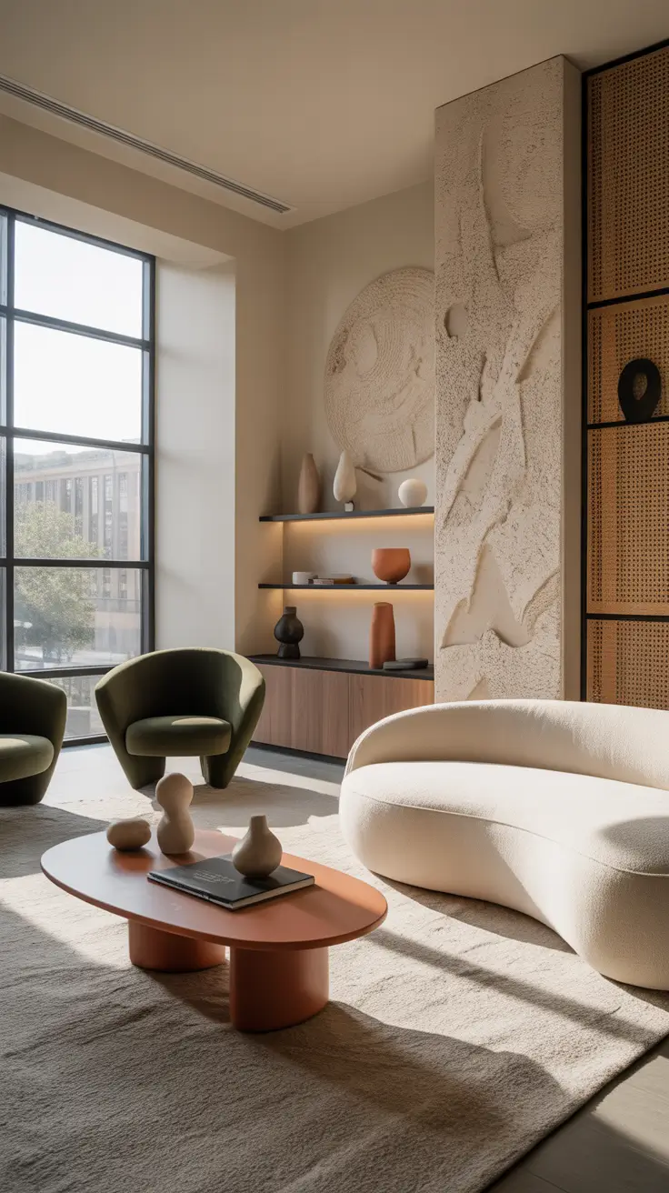 Apartment Living Room Designs 2026 Apartment Trends Sculptural & Serene