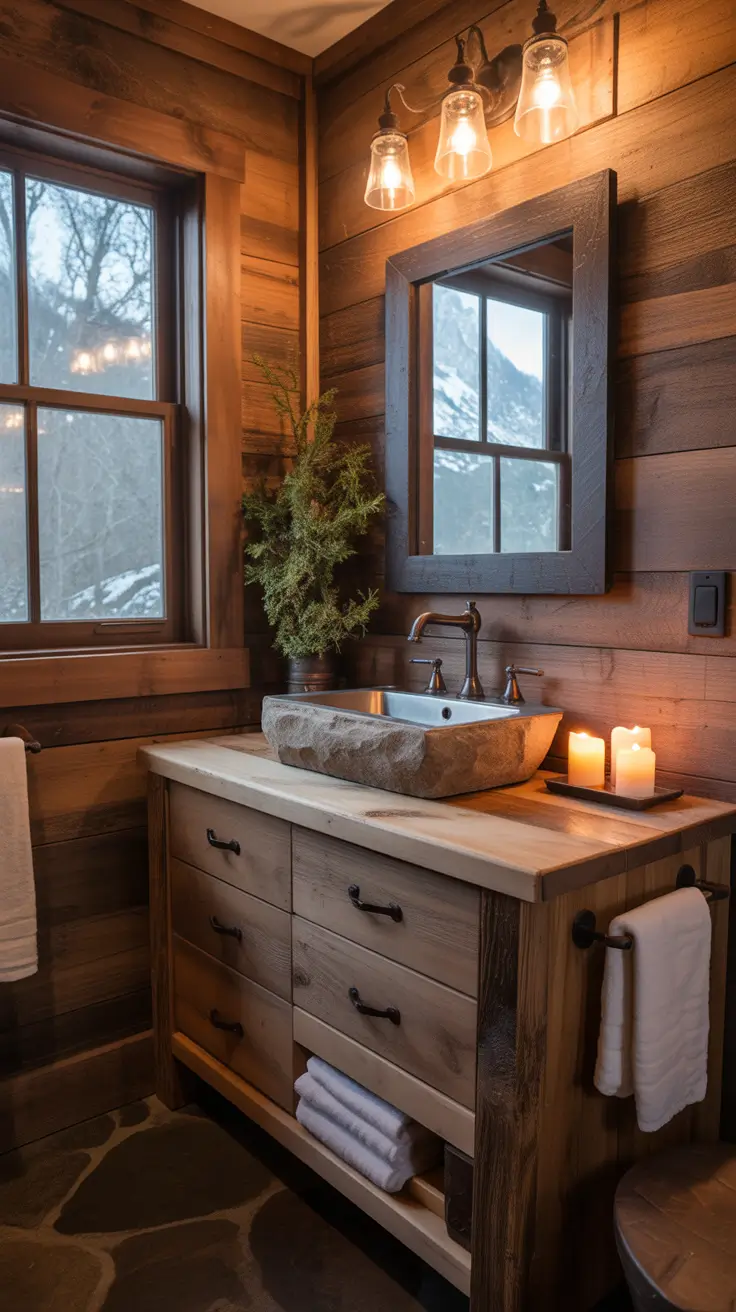 Bathroom Makeover Ideas 2026 Rustic Cabin Bathroom