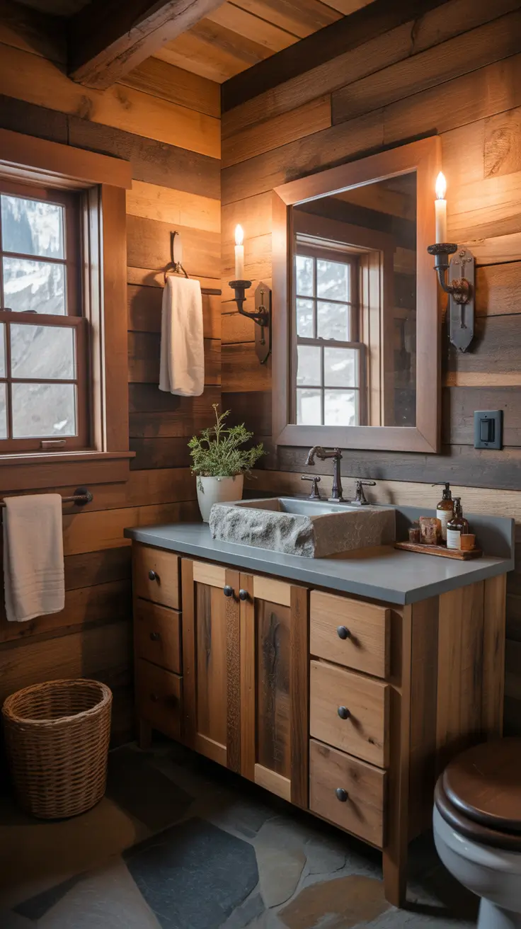 Bathroom Makeover Ideas 2026 Rustic Cabin Bathroom