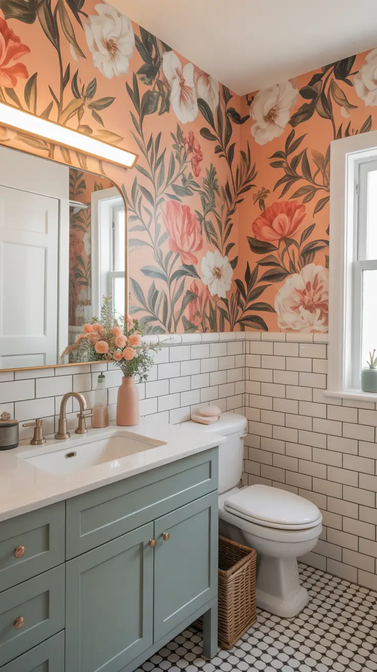 Bathroom Makeover Ideas 2026 Floral Powder Room