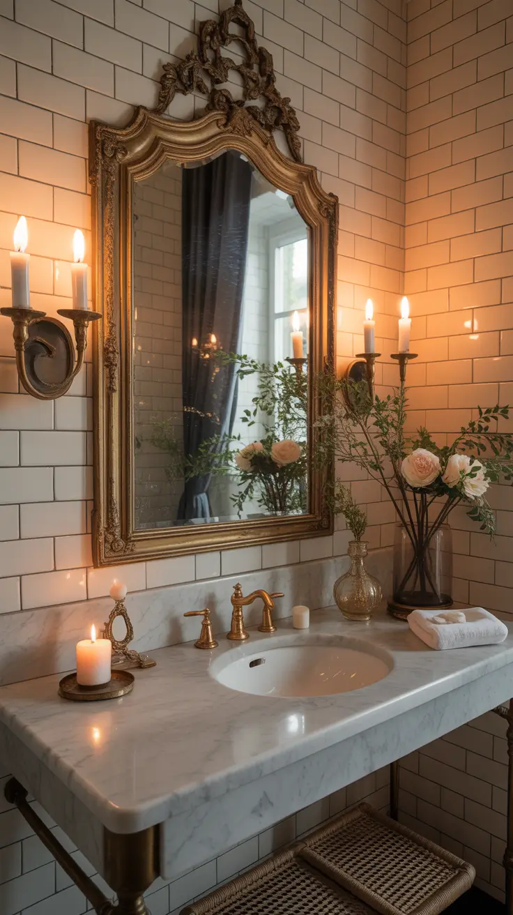 Bathroom Makeover Ideas 2026 Vintage Gold Glam