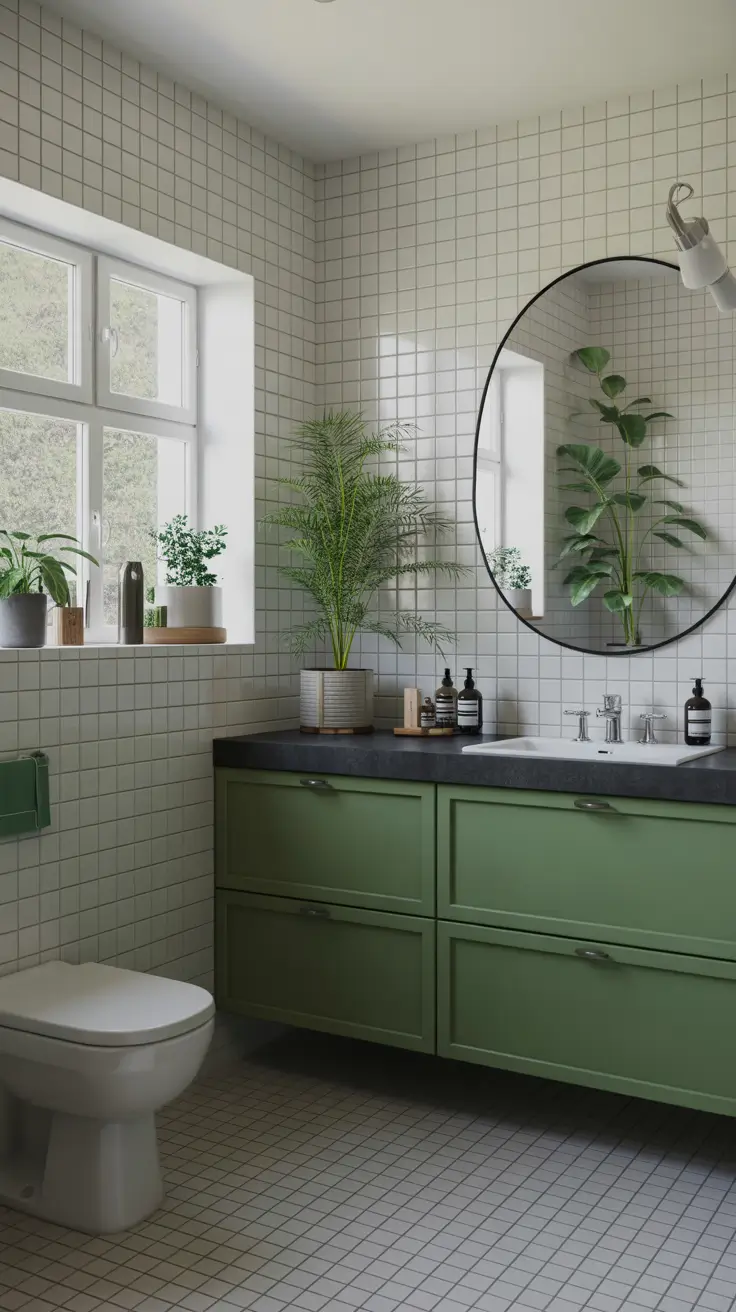 Bathroom Makeover Ideas 2026 Dark Green Modern Calm