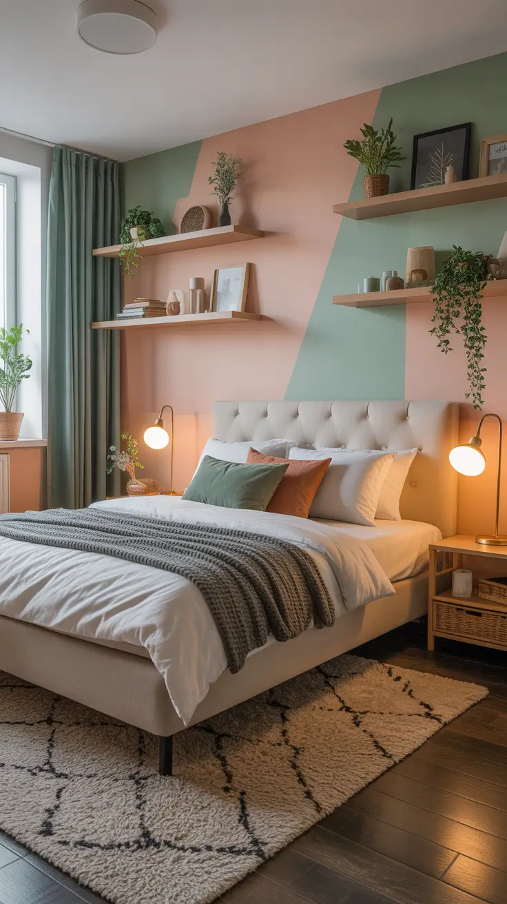 Bedroom Makeover Ideas 2026 Two-Tone Walls for a Modern Refresh