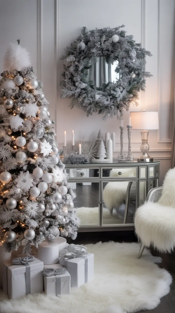 Best Christmas Tree Ideas 2025 White And Silver Winter Dream