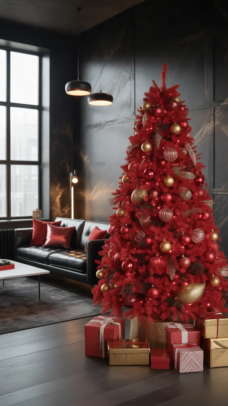 Best Christmas Tree Ideas 2025 Bold Red Christmas Tree Statements