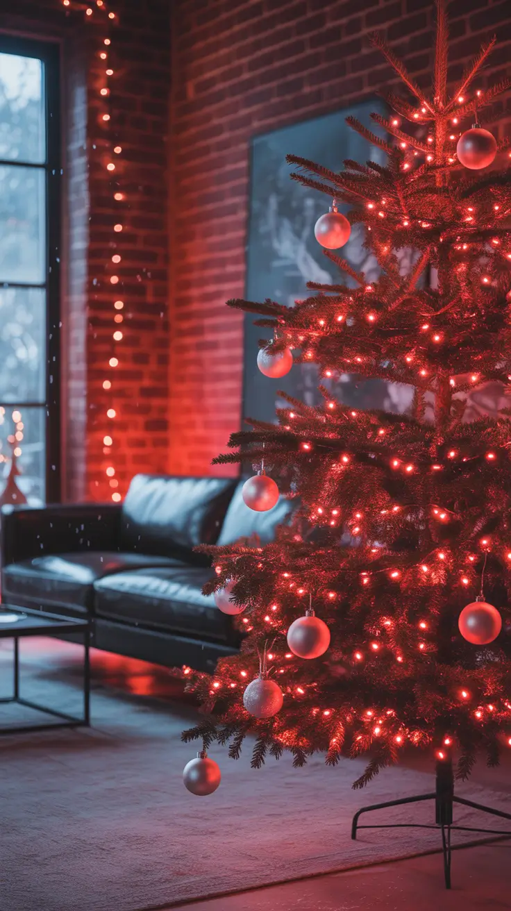 Red Radiant Red Christmas Tree Lights