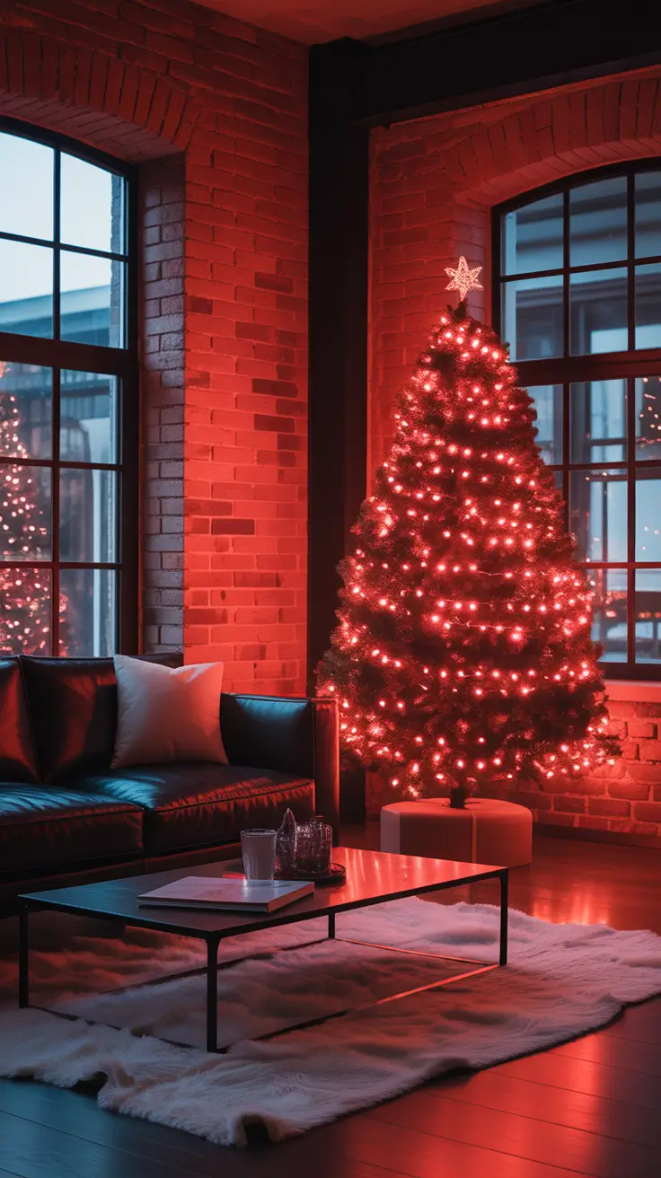 Red Radiant Red Christmas Tree Lights